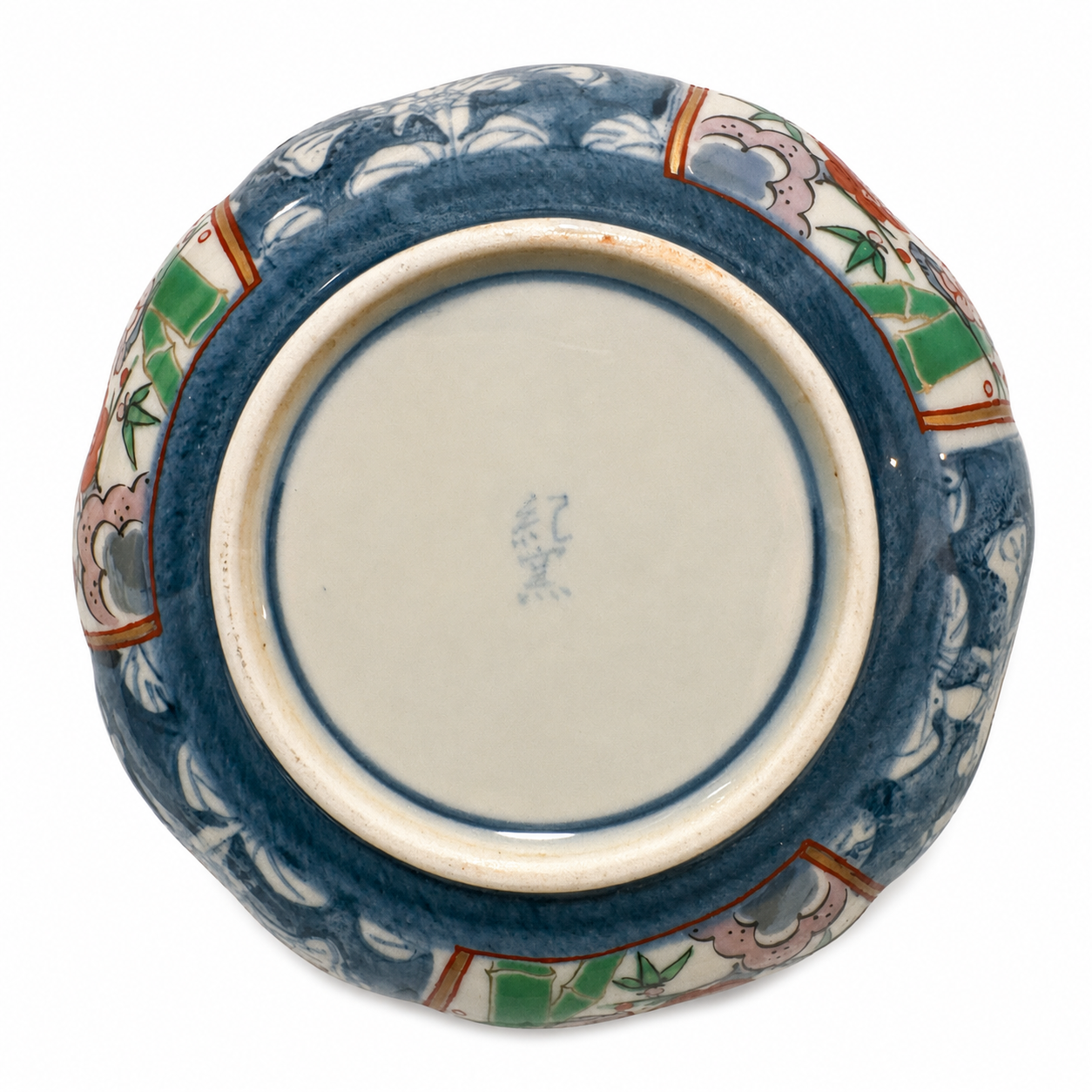 Japanese Arita Ware Small Dish – Floral Design with Scalloped Rim