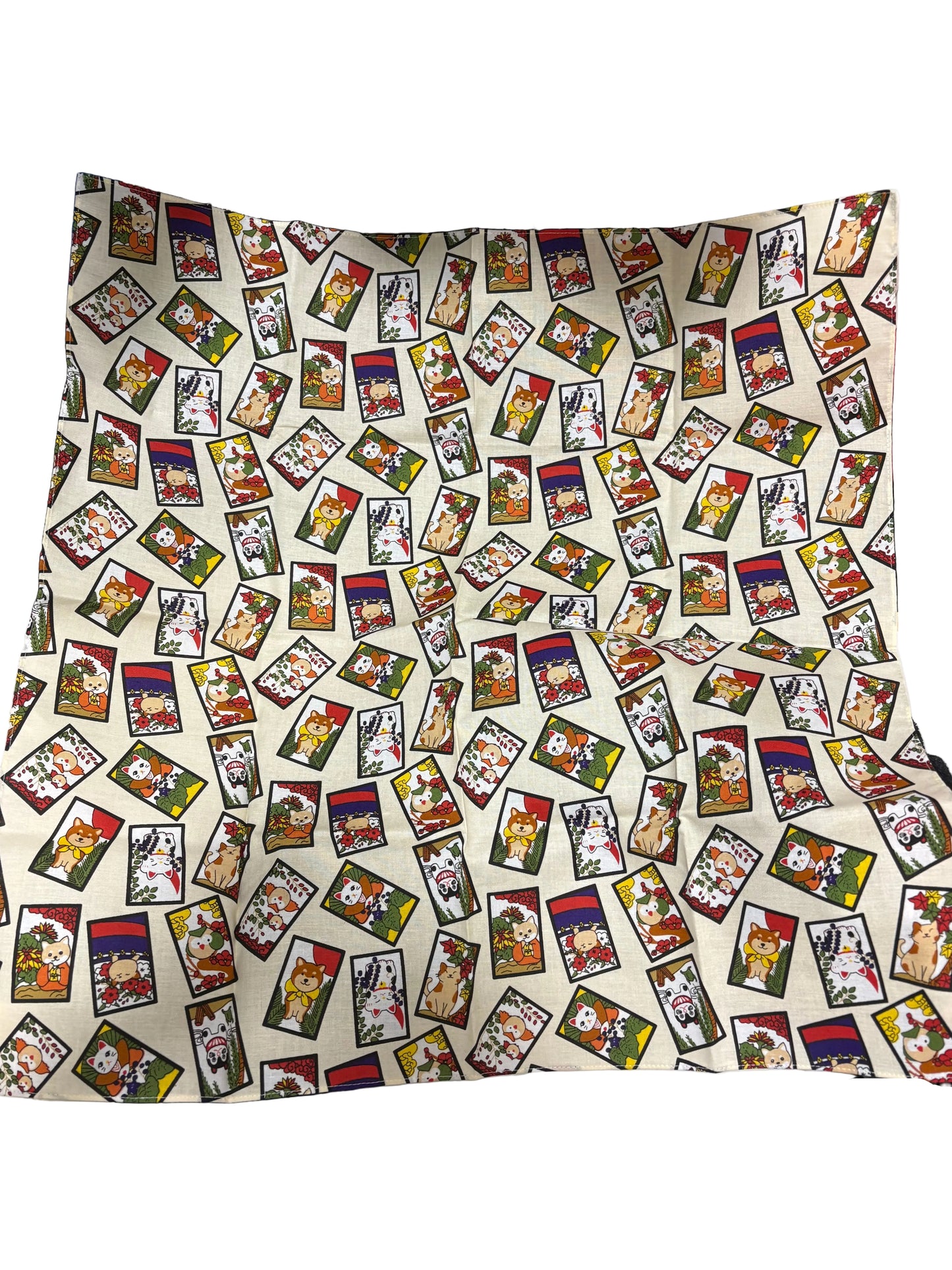Japanese Cotton Furoshiki Wrapping Cloth – Cat Hanafuda Pattern