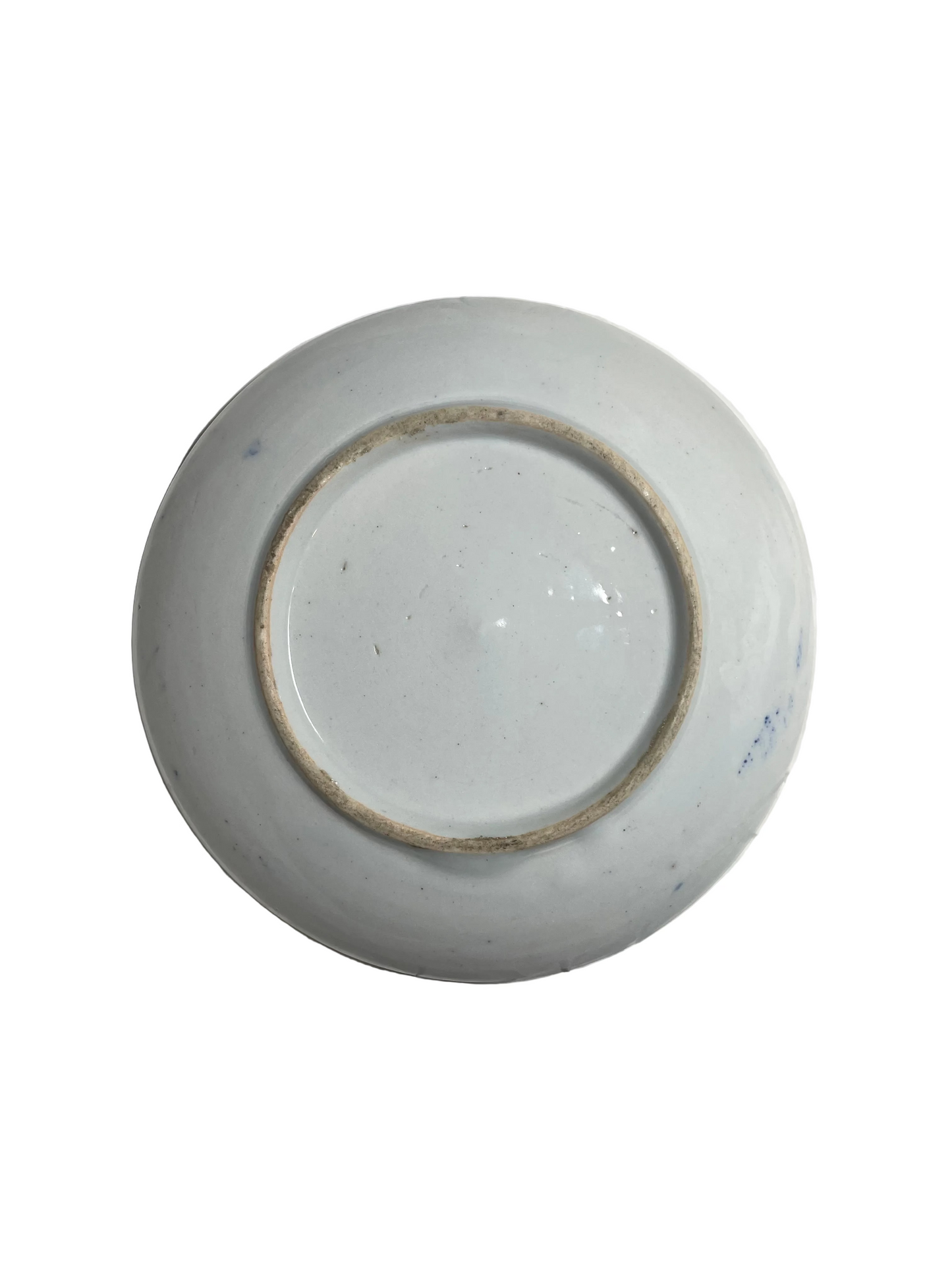Antique Meiji Japanese Blue & White Inban Porcelain Plate – Cranes, Pine & Moon Design (c.1880–1900)